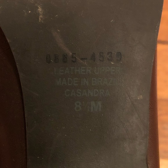 Vintage 90s Sam & Libby leather square toe mules brown 8 1/2 - Picture 7 of 8